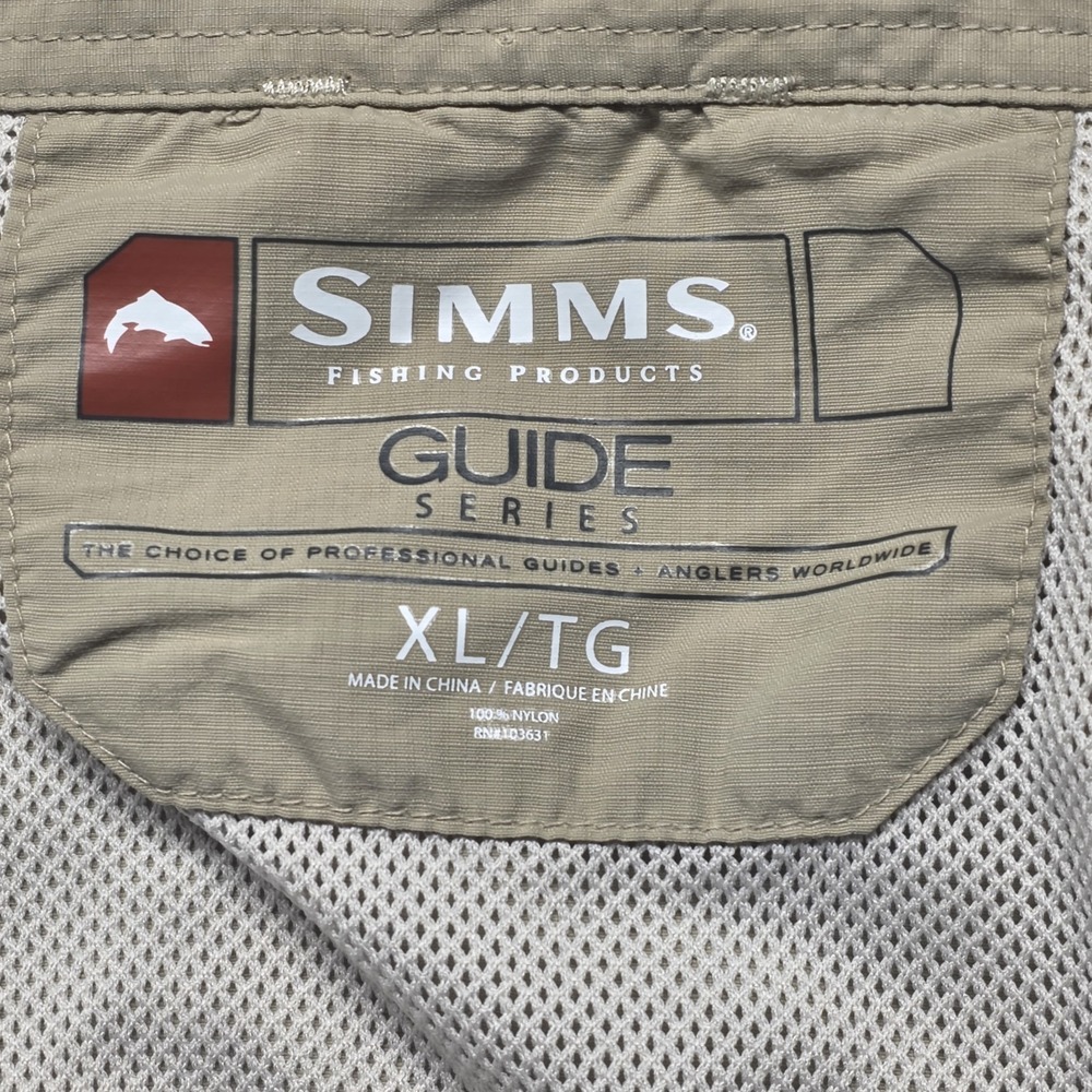 Simms Guide Series Fishing Shirt Men's XL Tan Long Sleeve Vented Nylon - Picture 7 of 12